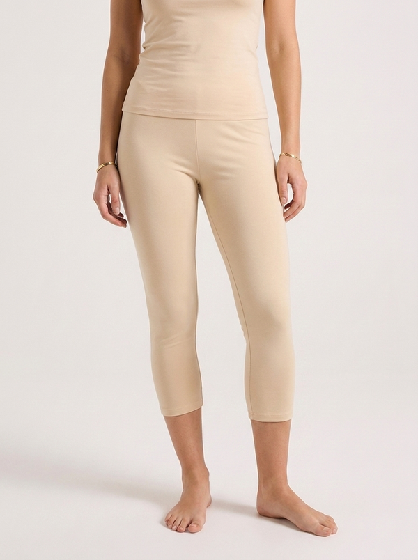 Vona Women Essentials Pantacourt Solid Single Jersey 95% Cotton - 5% Lycra