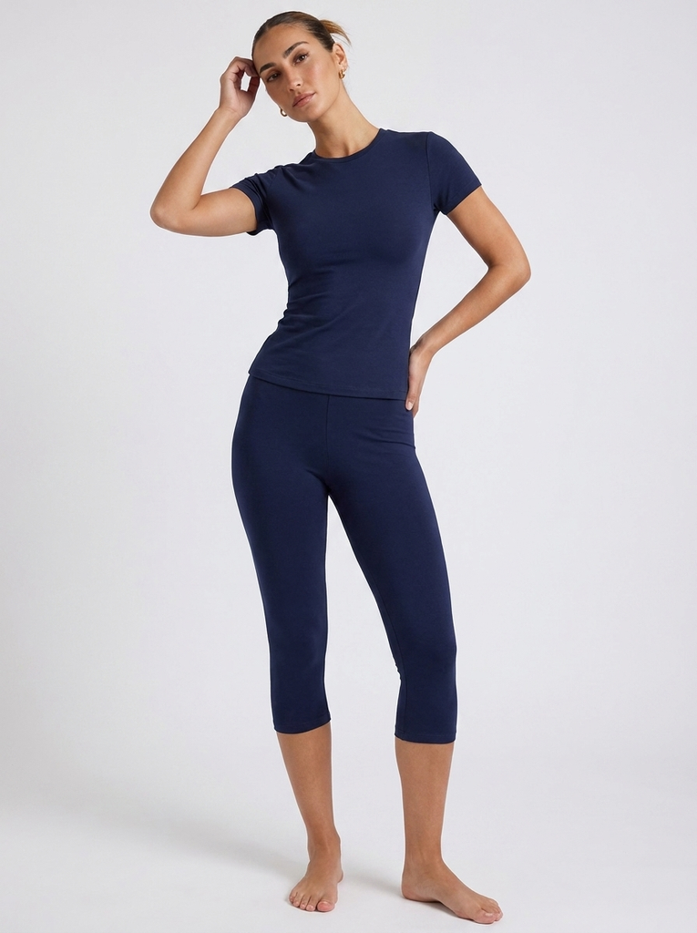 Vona Women Essentials Short Sleeve Top Solid  Single Jersey 95% Cotton - 5% Lycra
